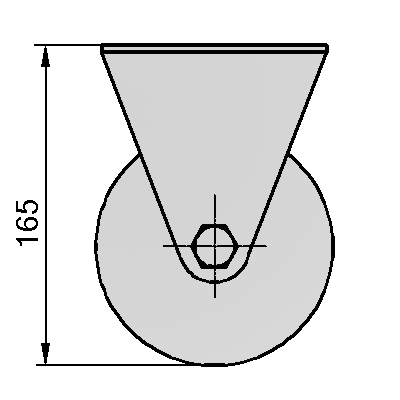 5"平底固定铁芯聚氨酯轮 （红色）（平面）