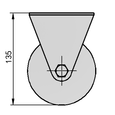 4"平底固定高温尼龙轮（280℃）（咖啡）