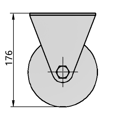 5"平底固定铝芯聚氨酯轮（黄色）（平面） 