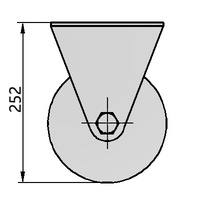 6"平底固定铝芯聚氨酯轮 （黄色）（平面）